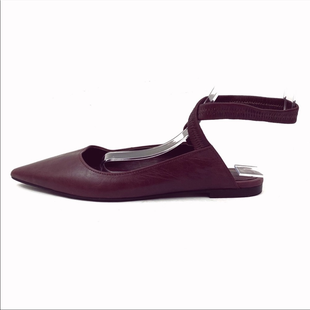 Free People Burgundy Flats, with ankle strap